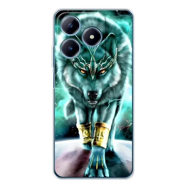 Чохол з принтом «Яскравий вовк» для Realme C63 4G