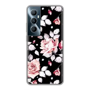 Чохли з квітами для Realme C65 (VPrint) (Квіти на чорному)