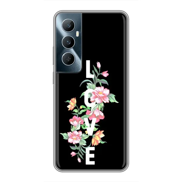 Чехол с принтом «Цветы LOVE» для Realme C65