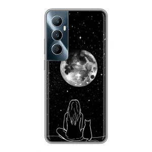 Чехол с рисунком кот на Realme C65 (Девушка с котом)