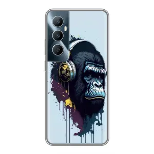 Чохол з Мавпами Realme C65 - (AlphaPrint) (Горила в навушниках)