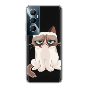 Чехол с принтом для Realme C65 (AlphaPrint) Модные коты (Грустный кот)