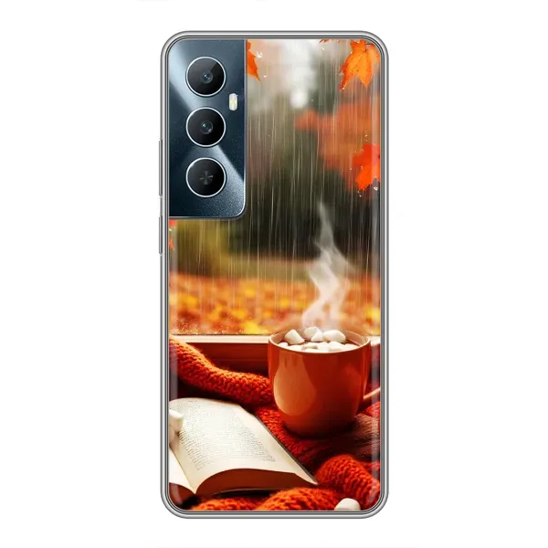 Чохол з принтом «Кава і дощ» для Realme C65