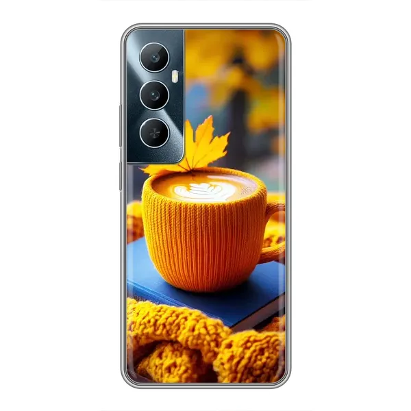 Чохол з принтом «Кава на жовтому пледі» для Realme C65