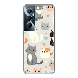 Чехол с рисунком кот на Realme C65 (Коллаж котов)