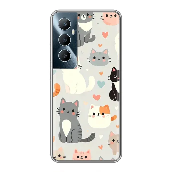 Чехол с принтом «Коллаж котов» для Realme C65