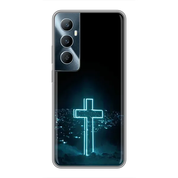 Чехол с принтом «Крест и город» для Realme C65 Чехол с принтом «Крест и город» для Realme C65
