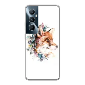 Чохли з картинкою Лисичка для Realme C65 (VPrint) (Лиса в квітах)