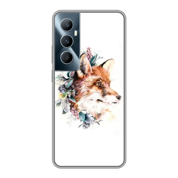 Чехол с принтом «Лисичка в цветочках» для Realme C65 Чехол с принтом «Лисичка в цветочках» для Realme C65