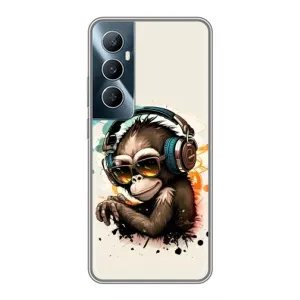 Чохол з Мавпами Realme C65 - (AlphaPrint) (Макака в навушниках)