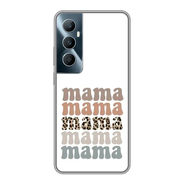 Чехол с принтом «Текстовый коллаж мама» для Realme C65 Чехол с принтом «Текстовый коллаж мама» для Realme C65