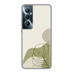 Силконовий чохол з принтом в квітах на Realme C65 (Зелена монстера дизайн)