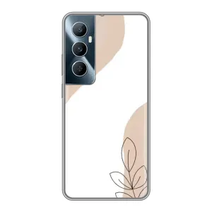 Силконовий чохол з принтом в квітах на Realme C65 (Нюдова гілочка абстракція)