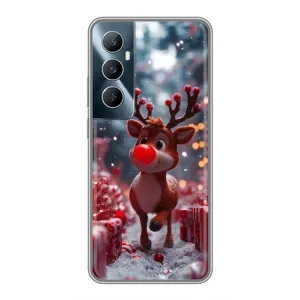 Яркий чехол для Realme C65 с Зимними Оленятами (Олень среди подарков)