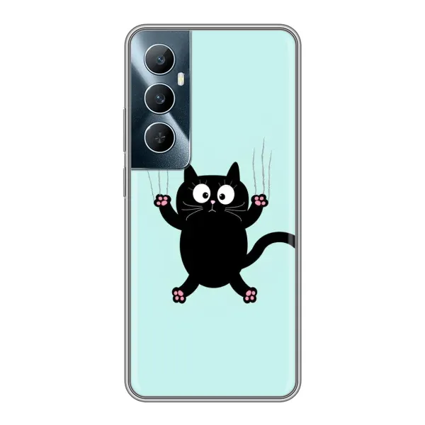 Чехол с принтом «Падающий кот» для Realme C65