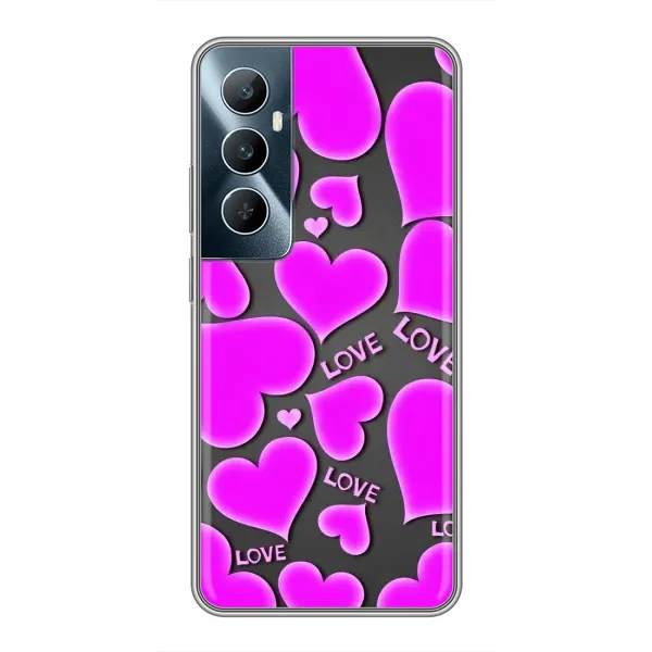 Чехол с принтом «Pink hearts» для Realme C65