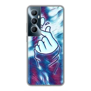 Чохол з принтом для Realme C65 (AlphaPrint - Знак сердечка) (Радужне серце)