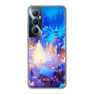 Рождественские Чехлы для Realme C65 (VPrint) (Рождественский город)