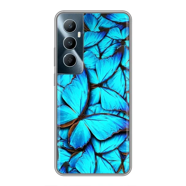 Чехол с принтом «Синие бабочки» для Realme C65 Чехол с принтом «Синие бабочки» для Realme C65
