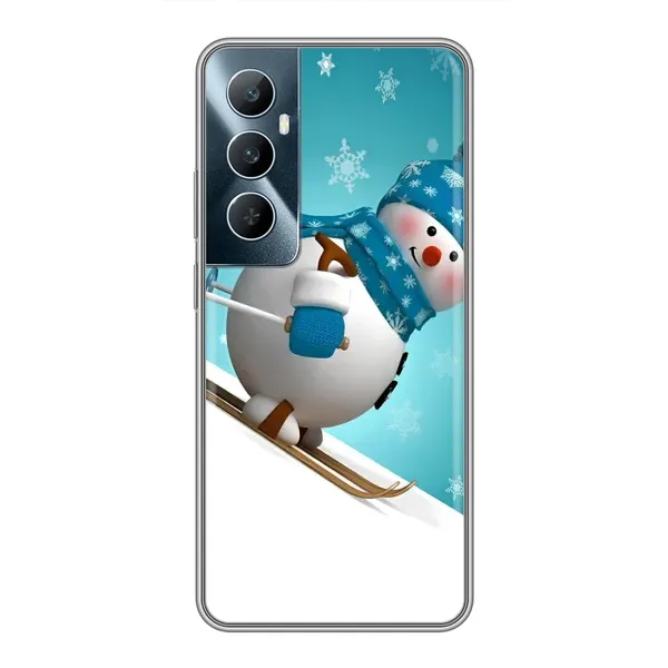 Чехол с принтом «Снеговик на лыжах» для Realme C65