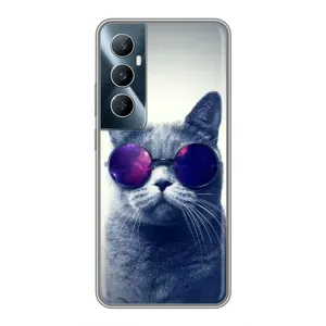 Чехол с принтом для Realme C65 (AlphaPrint) Модные коты (Стильный кот)