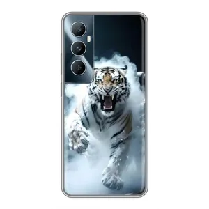 Чехол с принтом «Белый тигр в дыму» для Realme C65