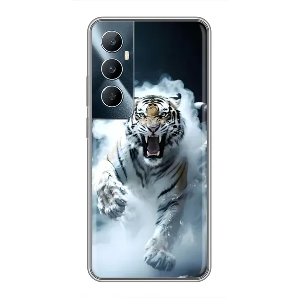Чехол с принтом «Белый тигр в дыму» для Realme C65 Чехол с принтом «Белый тигр в дыму» для Realme C65