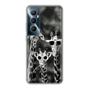 Силіконовий чохол з КАРТИНКАМИ літо для Realme C65 (AlphaPrint) (Жирафи в окулярах)