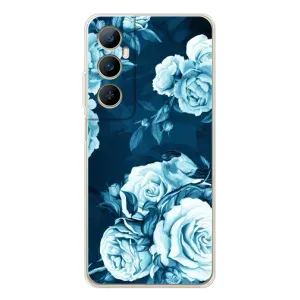 Чехлы (ART) Цветы на Realme C66 (VPrint) (Голубые Бутоны)