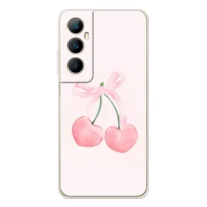Чехол с розовым рисунком для Realme C66 (Розовые вишни)