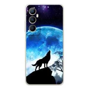 Защитные чехлы для Реалми С66 (AlphaPrint) (ХИТ продаж) ВОЛК (Волк на луну)