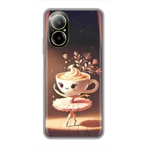 Чехол с мемом Тралалело тралала на Realme C67 (Балерина капучина)