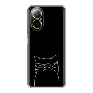 Чехол с рисунком кот на Realme C67 (Равнодушный кот)