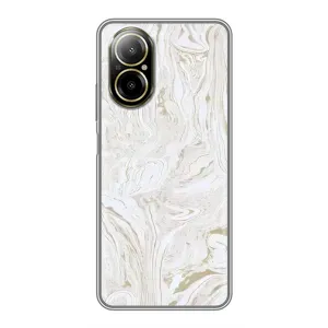 Мраморный чехол на Realme C67 (VPrint) (Белый мрамор)