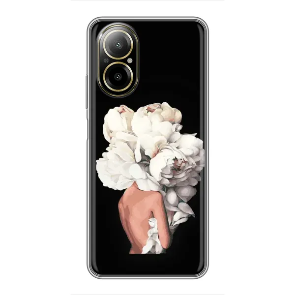 Чехол с принтом «Белые цветы» для Realme C67 Чехол с принтом «Белые цветы» для Realme C67