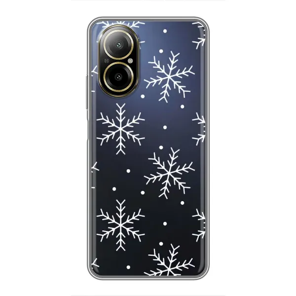 Чехол с принтом «Белые снежинки» для Realme C67