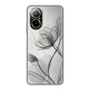 Чехол с принтом «Черные цветы» для Realme C67