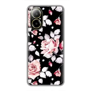 Чохли з квітами для Realme C67 (VPrint) (Квіти на чорному)