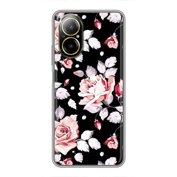 Чехол с принтом «Цветочки на черном» для Realme C67