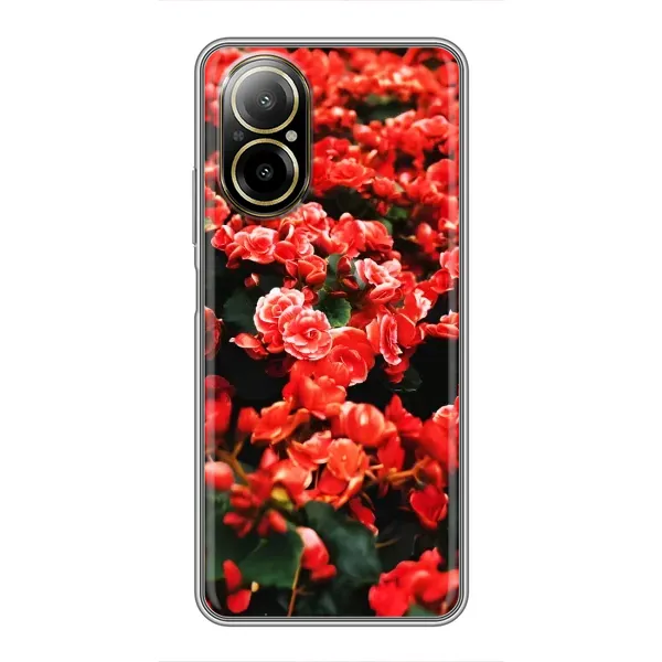 Чехол с принтом «Цветы красные» для Realme C67