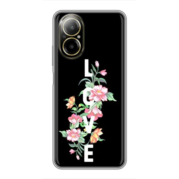 Чехол с принтом «Цветы LOVE» для Realme C67
