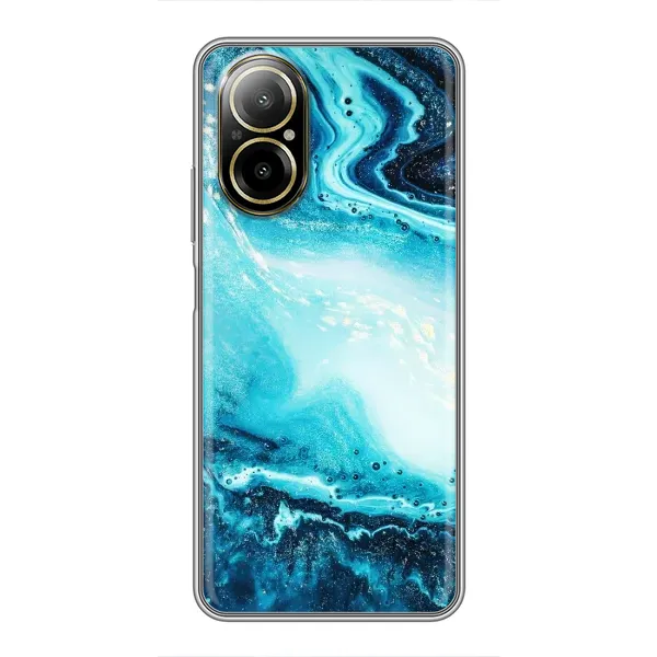 Чехол с принтом «Голубой мрамор» для Realme C67