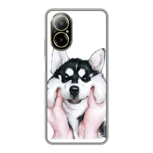 Чехол с Хаски для Realme C67 - (AlphaPrint) (Хаски улыбака)