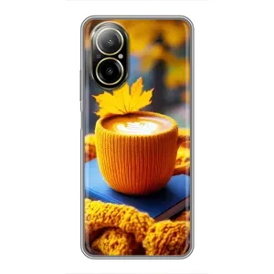 Чохол з унікальним дизайном 'Осінь з кавою' для Realme C67 (Кава на жовтому пледі)