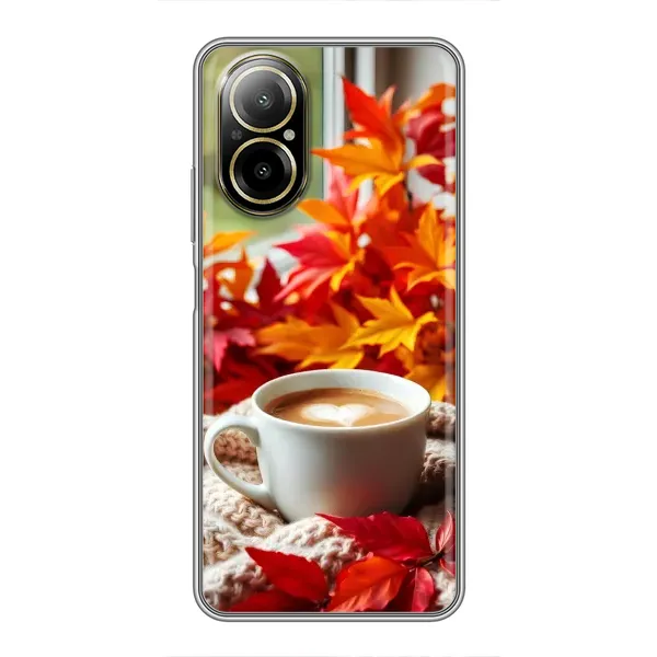 Чохол з принтом «Кава та листя» для Realme C67