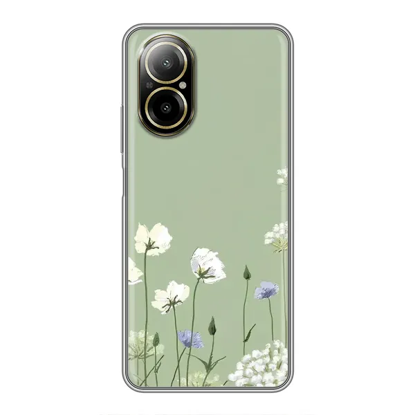 Чехол с принтом «Цветы на зеленом» для Realme C67