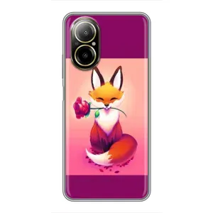 Чохли з картинкою Лисичка для Realme C67 (VPrint) (Лиса з трояндою)