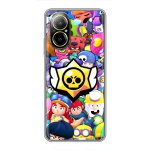 Чехол для Realme C67 Бравл Старс (VPrint) (Лого Brawl Stars)