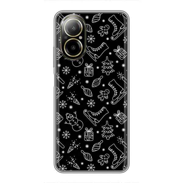 Чехол с принтом «Новогодний фон» для Realme C67 Чехол с принтом «Новогодний фон» для Realme C67