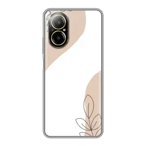 Силконовий чохол з принтом в квітах на Realme C67 (Нюдова гілочка абстракція)